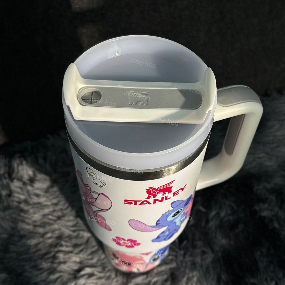 40oz Stitch & Angel in love Stainless Steel Vacuum Insulated Tumbler 🚢Free Shipping🚢