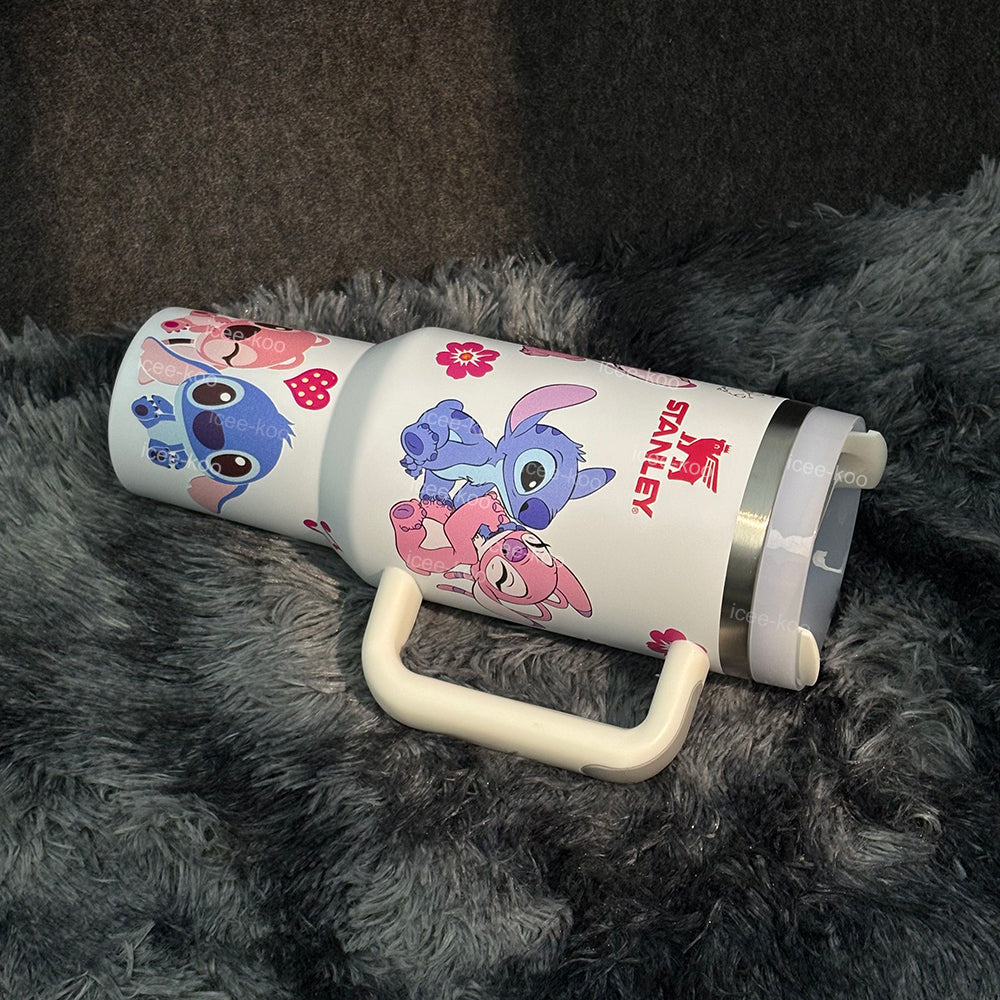 40oz Stitch & Angel in love Stainless Steel Vacuum Insulated Tumbler 🚢Free Shipping🚢